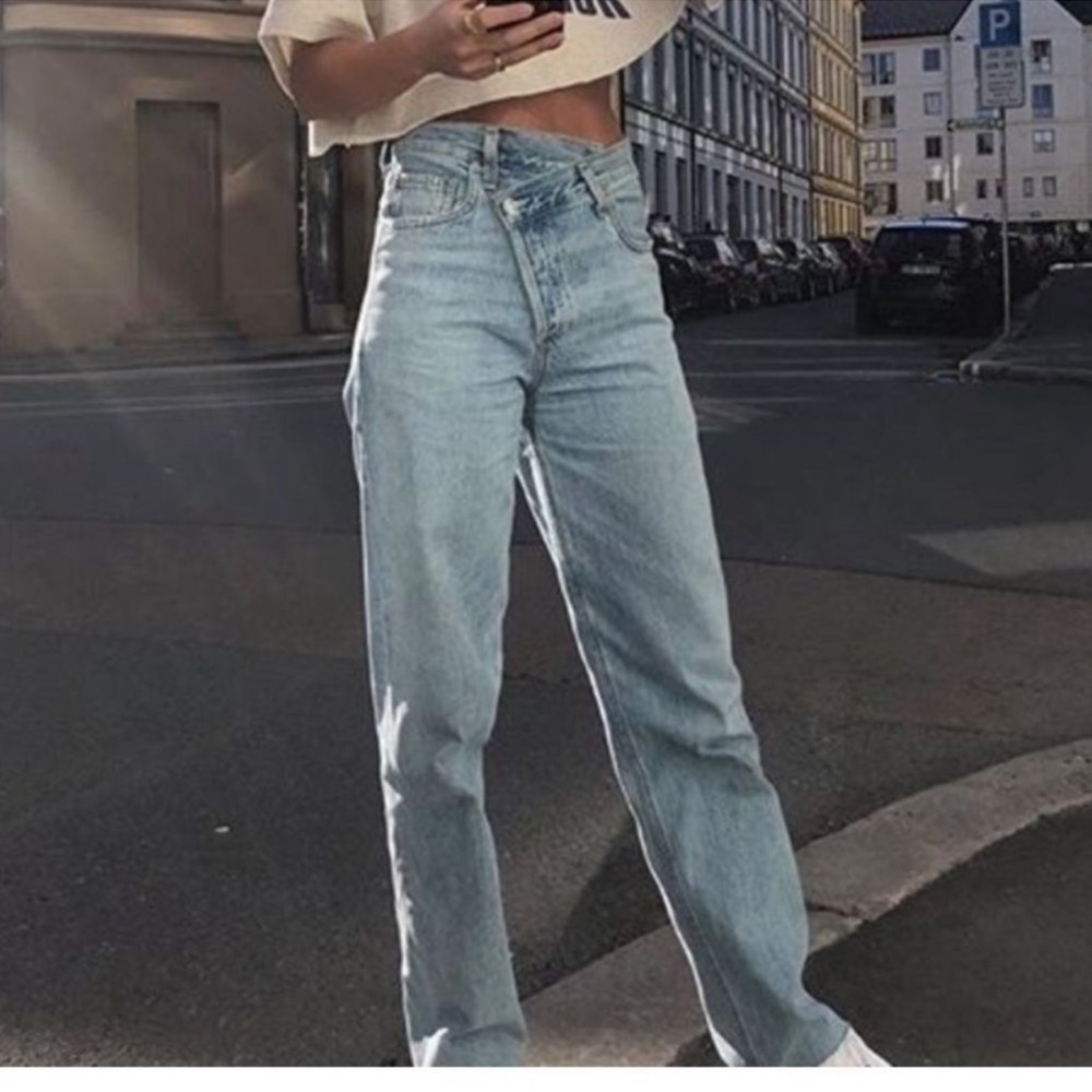 Agolde Light Wash Straight Leg Jeans